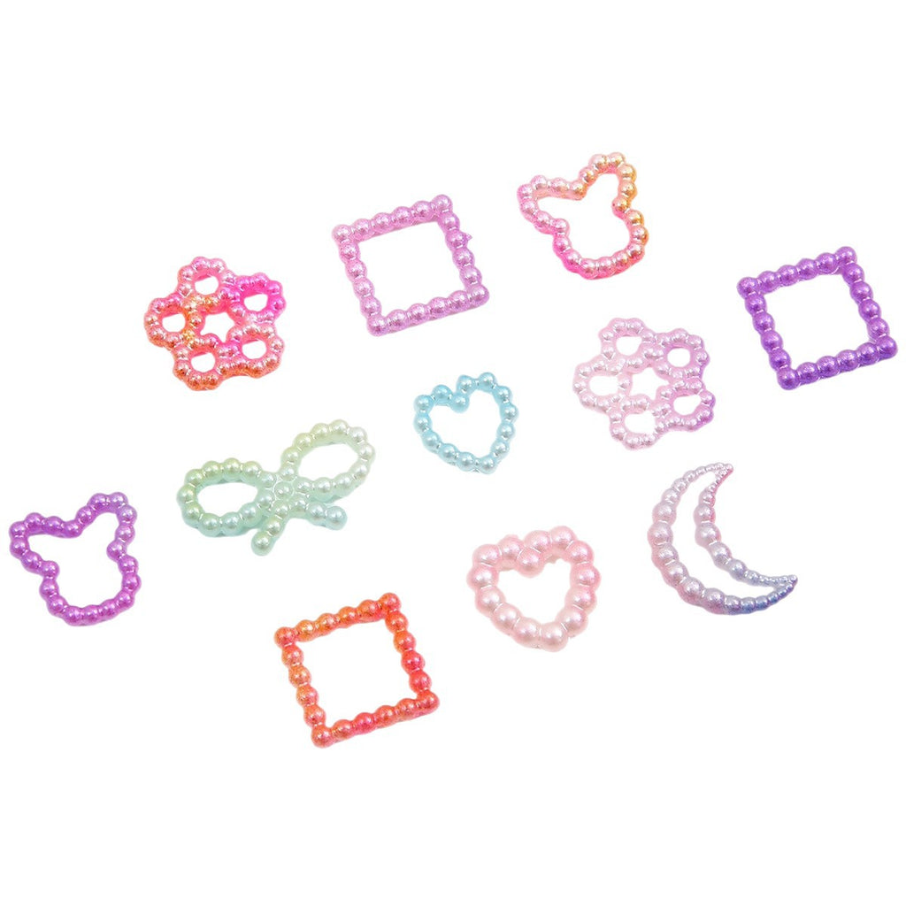 ABS love five-pointed star bow pearl patch nail accessories handmade diy cartoon phone shell jewelry material