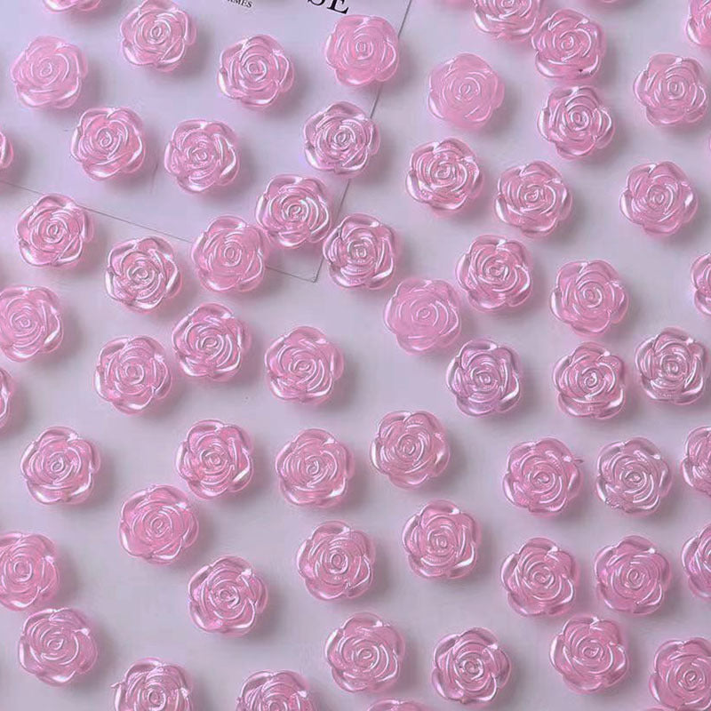 14mm happiness flower material diy handmade beaded abs simulation beads rose petals perforated mobile phone accessories