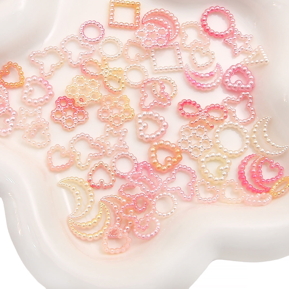 ABS love five-pointed star bow pearl patch nail accessories handmade diy cartoon phone shell jewelry material