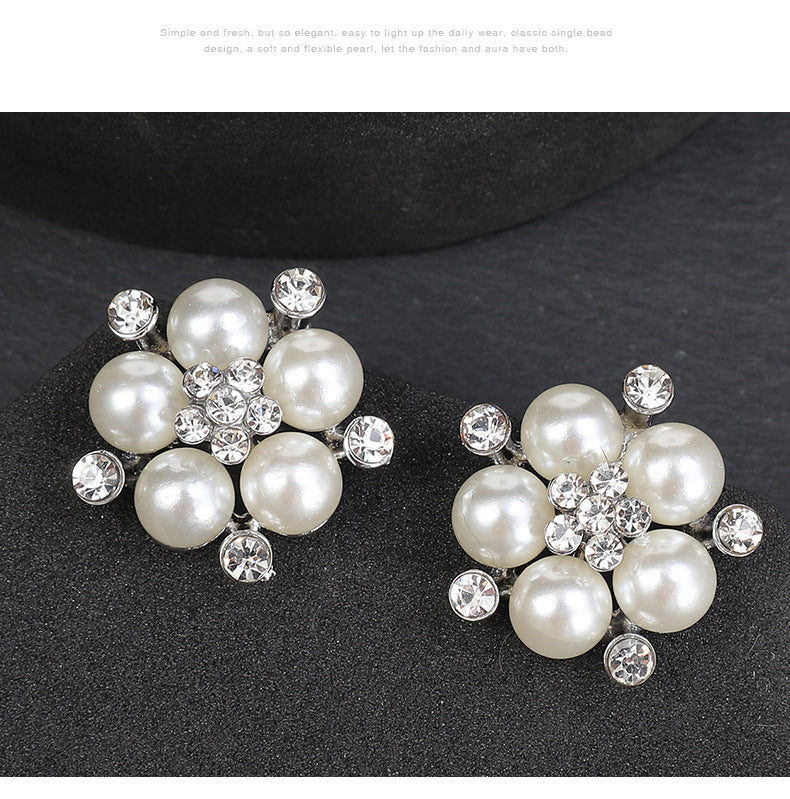 Cross-border Jewelry suit Women's Multi-row Pearl Necklace Earrings Three-piece Bridal Wedding Dress Accessories All-match Factory