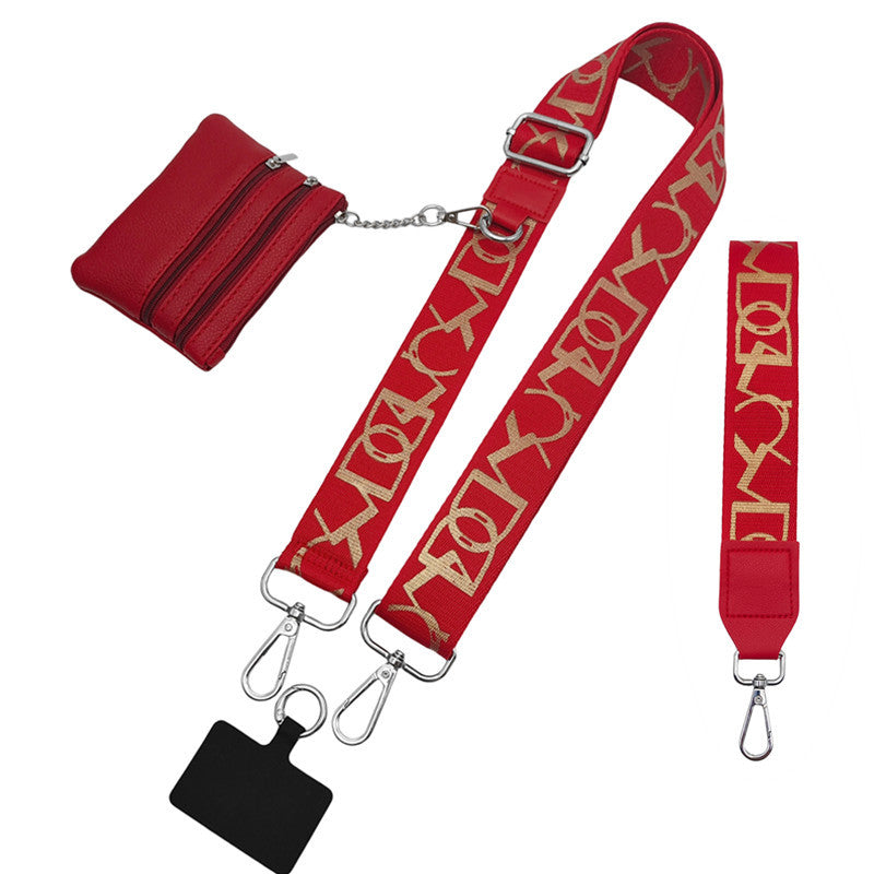 Cross-border hot-selling mobile phone strap with change small bag detachable extended bag with adjustable replacement bag strap wholesale