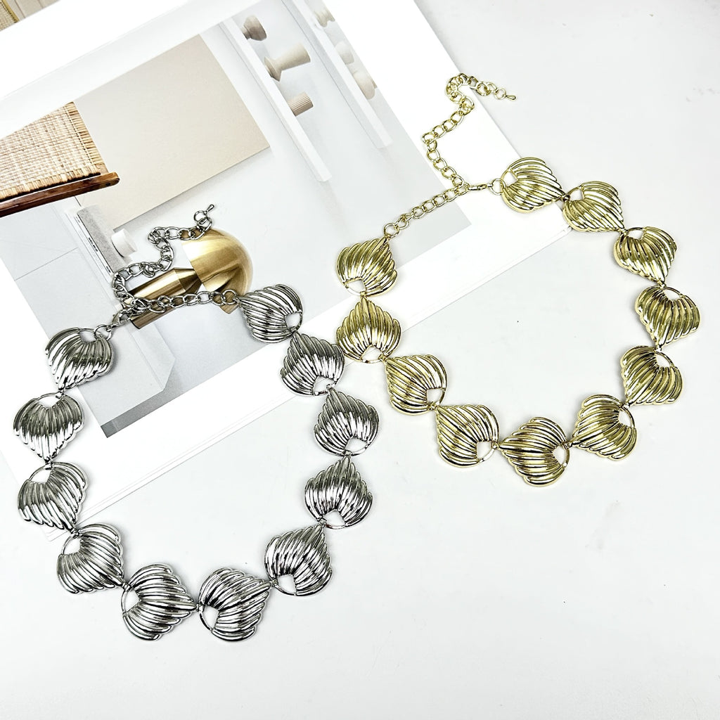 Amazon Cross-border Foreign Trade Jewelry Metal Shell Necklace Women Choker Niche Exaggerated Retro Light Luxury Clavicle Chain