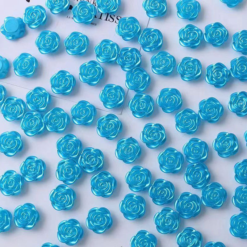 14mm happiness flower material diy handmade beaded abs simulation beads rose petals perforated mobile phone accessories