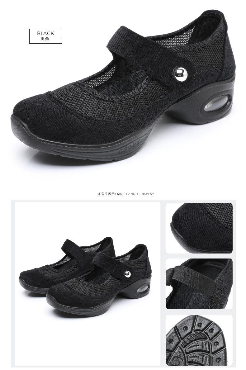 Dancing Shoes Women's Comfortable Soft Sole Square Dancing Women's Shoes Mesh Shoes for Moms Old Beijing Cloth Shoes Thick Sole Work Shoes