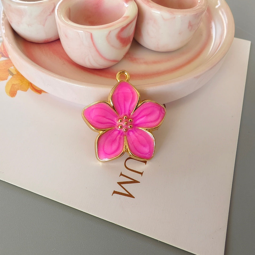 Accessories DIY Accessories Pearlescent Flower Ins Style Classic Five-petal Flower Earrings Keychain Bracelet Small Pendant
