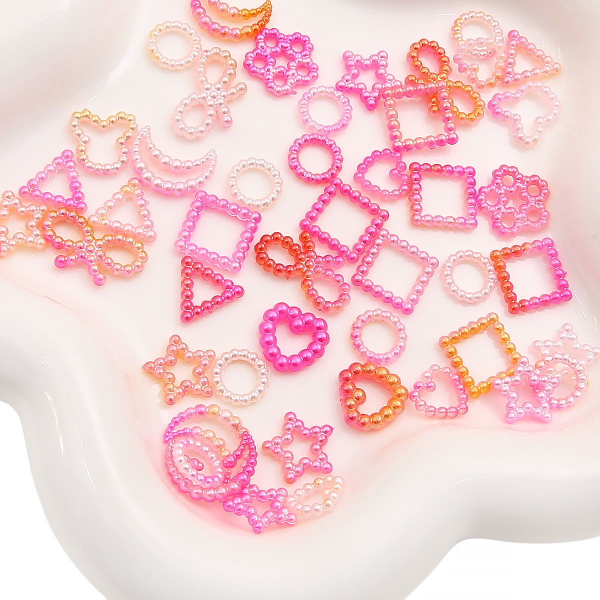 ABS love five-pointed star bow pearl patch nail accessories handmade diy cartoon phone shell jewelry material