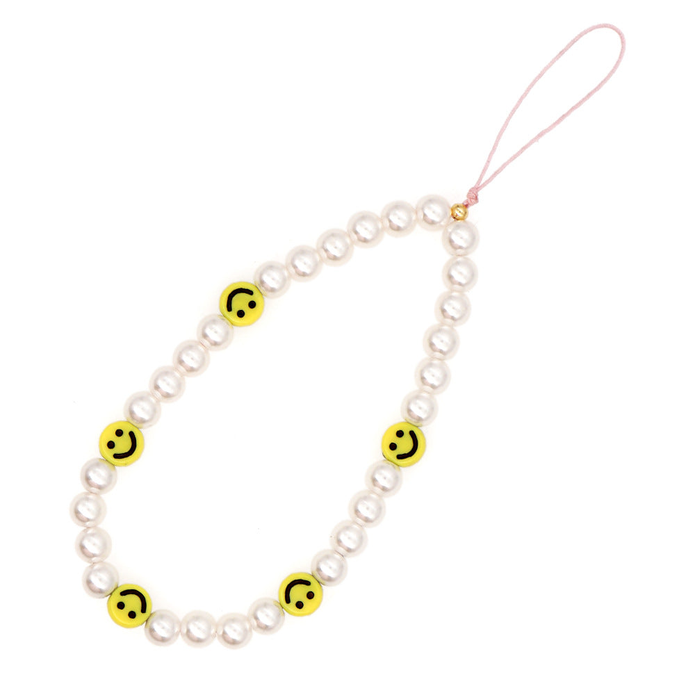 Handmade pearl beaded mobile phone chain mobile phone case lanyard pendant wrist pendant diy accessories