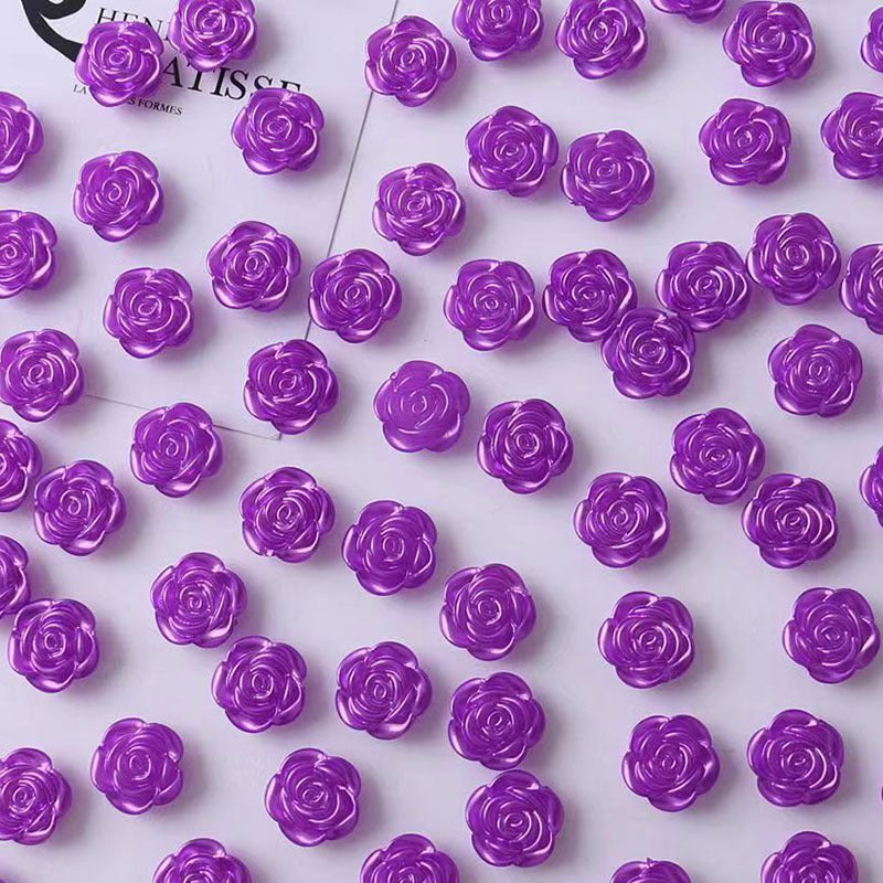 14mm happiness flower material diy handmade beaded abs simulation beads rose petals perforated mobile phone accessories
