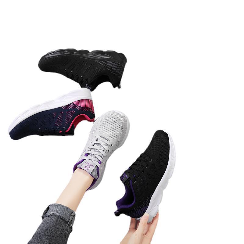 Chaussures de sport pour femmes (automne) : respirantes en maille, semelles souples, adaptées à la marche et à l'activité physique pour les femmes d'âge mûr et les seniors