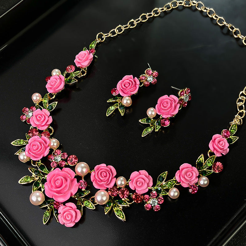 Parure de collier rétro audacieux (style international) pour femme : luxe, cristaux et élégance pour soirées et banquets – Vente directe d'usine