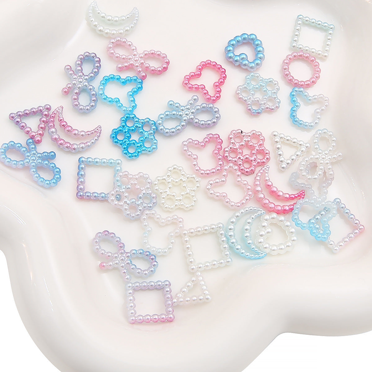 ABS love five-pointed star bow pearl patch nail accessories handmade diy cartoon phone shell jewelry material