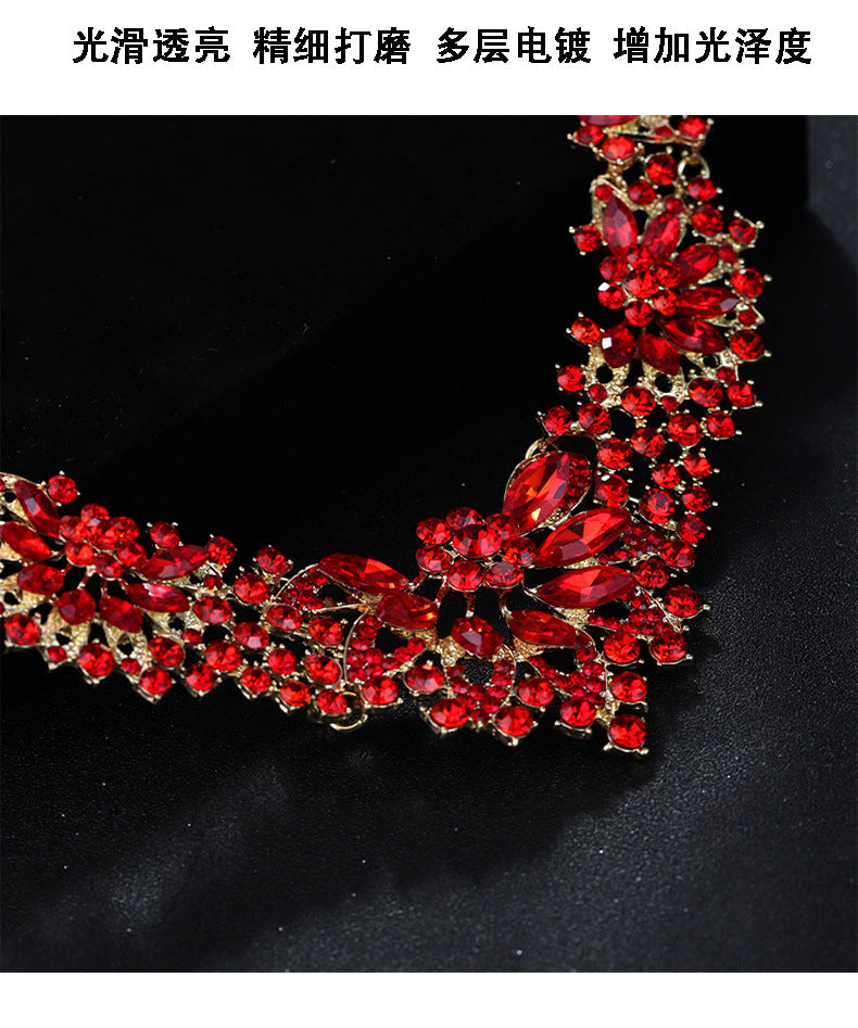 Parure de collier rétro audacieux (style international) pour femme : luxe, cristaux et élégance pour soirées et banquets – Vente directe d'usine