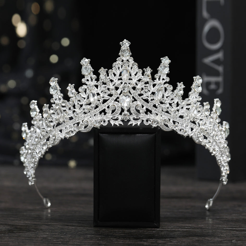 Cross Border Birthday Hair Accessories Party Headband Bridal Crown Headwear Alloy Rhinestone Headband Wedding Hot Crown Jewelry