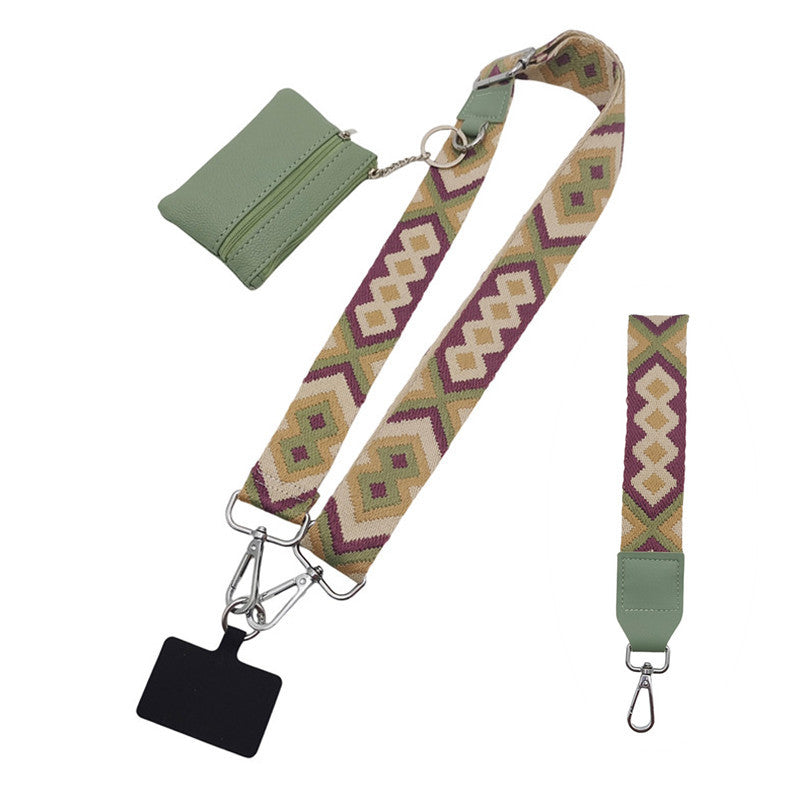 Cross-border hot-selling mobile phone strap with change small bag detachable extended bag with adjustable replacement bag strap wholesale