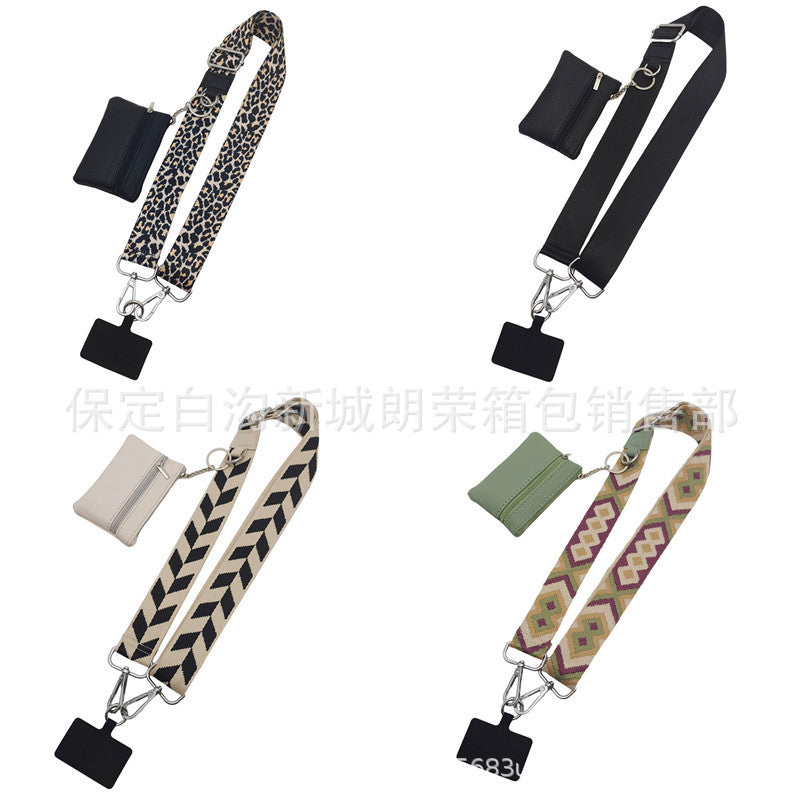 Cross-border hot-selling mobile phone strap with change small bag detachable extended bag with adjustable replacement bag strap wholesale