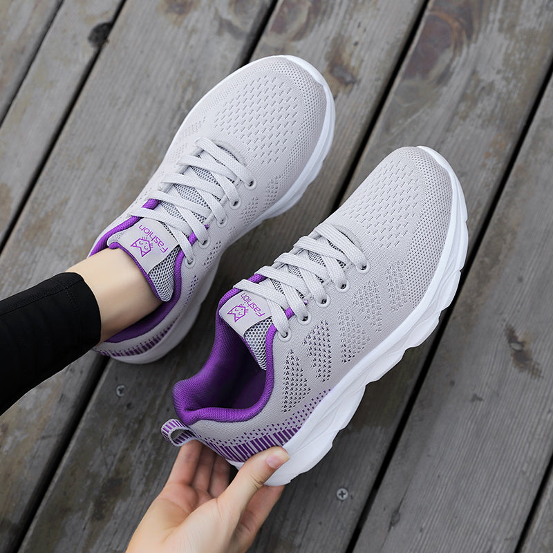 Chaussures de sport pour femmes (automne) : respirantes en maille, semelles souples, adaptées à la marche et à l'activité physique pour les femmes d'âge mûr et les seniors