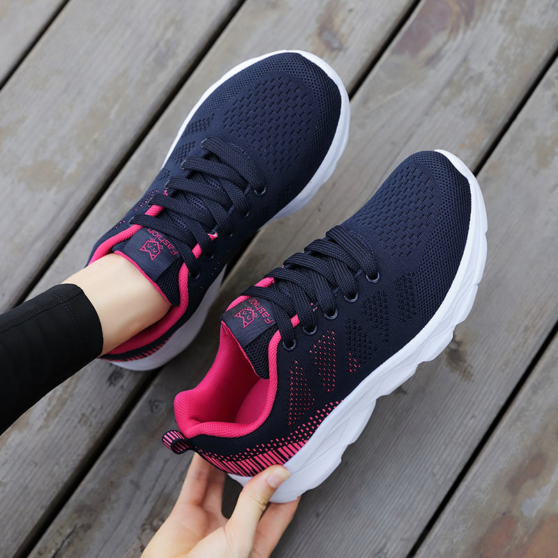 Chaussures de sport pour femmes (automne) : respirantes en maille, semelles souples, adaptées à la marche et à l'activité physique pour les femmes d'âge mûr et les seniors