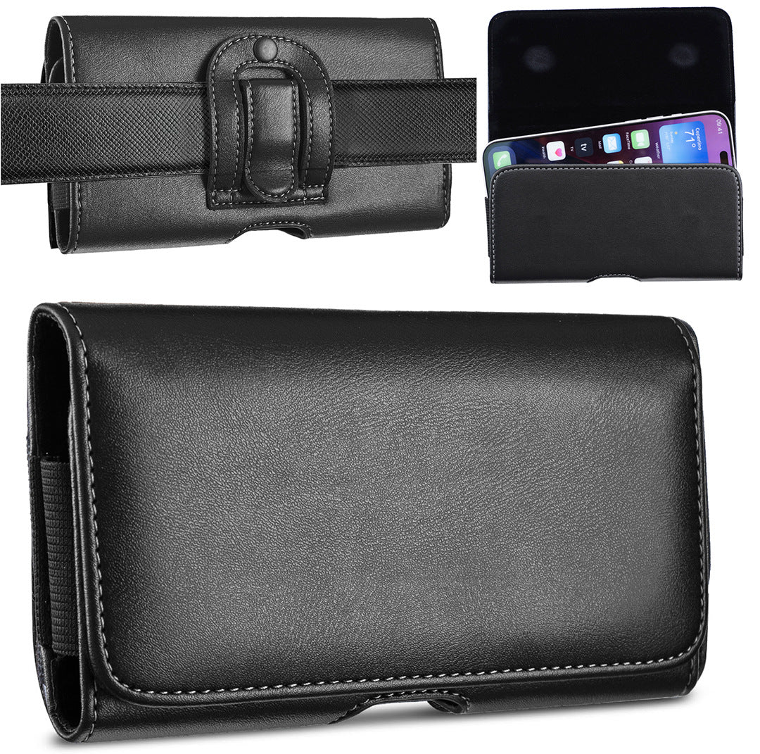 (Bf08 Waist Bag) Faux Leather Mobile Phone Protective Universal Case, Suitable for Men's Belt Clip Holder Pouch Cover