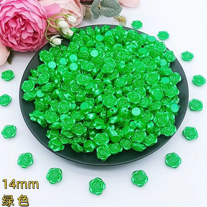 14mm happiness flower material diy handmade beaded abs simulation beads rose petals perforated mobile phone accessories
