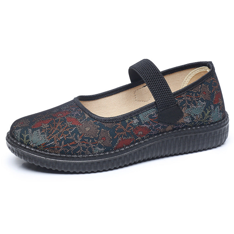 Chaussures en tissu « Vieux Pékin » pour femme : confort et sécurité avec semelles souples antidérapantes – Idéales pour les femmes d'âge mûr et les seniors