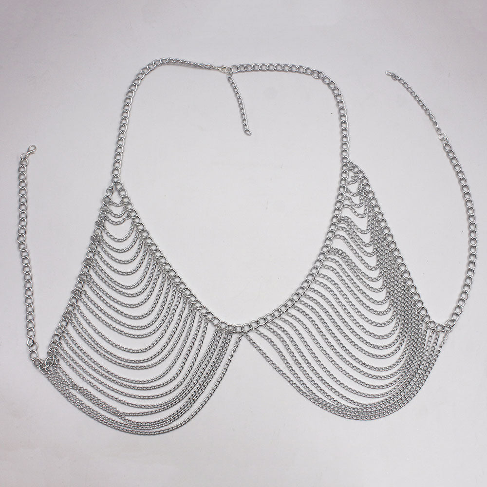 Chaîne de corps tendance pour femme – Design multicouche en aluminium – Accessoire pour bikini et tenue d'été