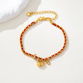 Ancient Sand Gold Bracelet, Light Luxury and High-End Feeling, Gourd Small Red Rope Braided Bracelet Accessories, Female Internet Celebrity Jewelry Wholesale