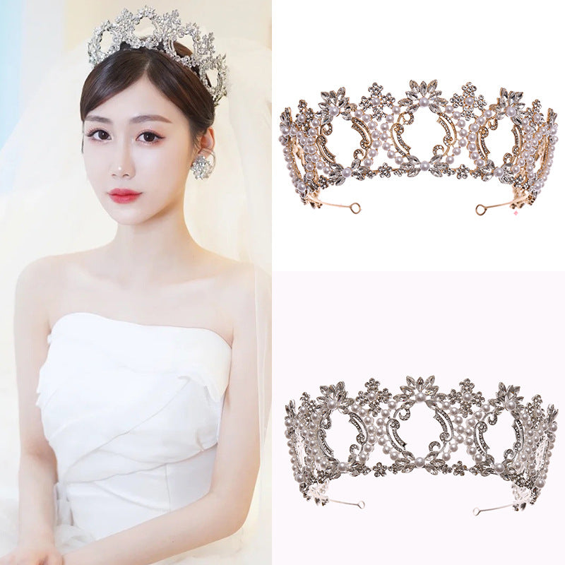 Baroque Crown European and American Hot Selling Crystal Bridal Tiara Crown Wedding Dress Accessories Bridal Jewelry Birthday Crown
