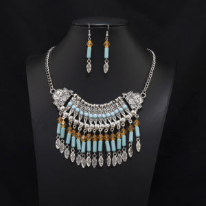 Parure de collier rétro audacieux (style international) pour femme : luxe, cristaux et élégance pour soirées et banquets – Vente directe d'usine