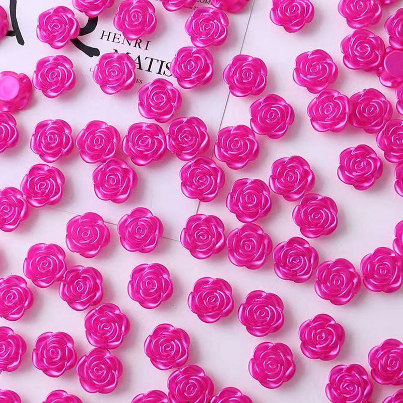 14mm happiness flower material diy handmade beaded abs simulation beads rose petals perforated mobile phone accessories