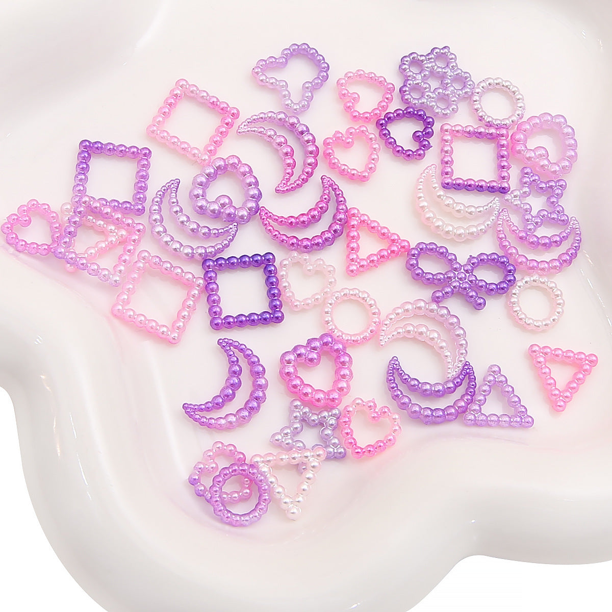 ABS love five-pointed star bow pearl patch nail accessories handmade diy cartoon phone shell jewelry material