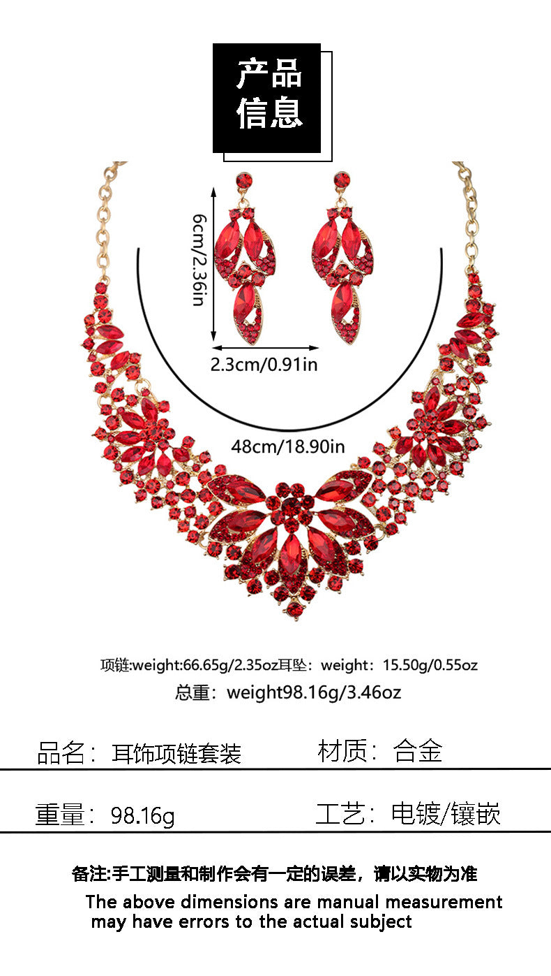 Parure de collier rétro audacieux (style international) pour femme : luxe, cristaux et élégance pour soirées et banquets – Vente directe d'usine