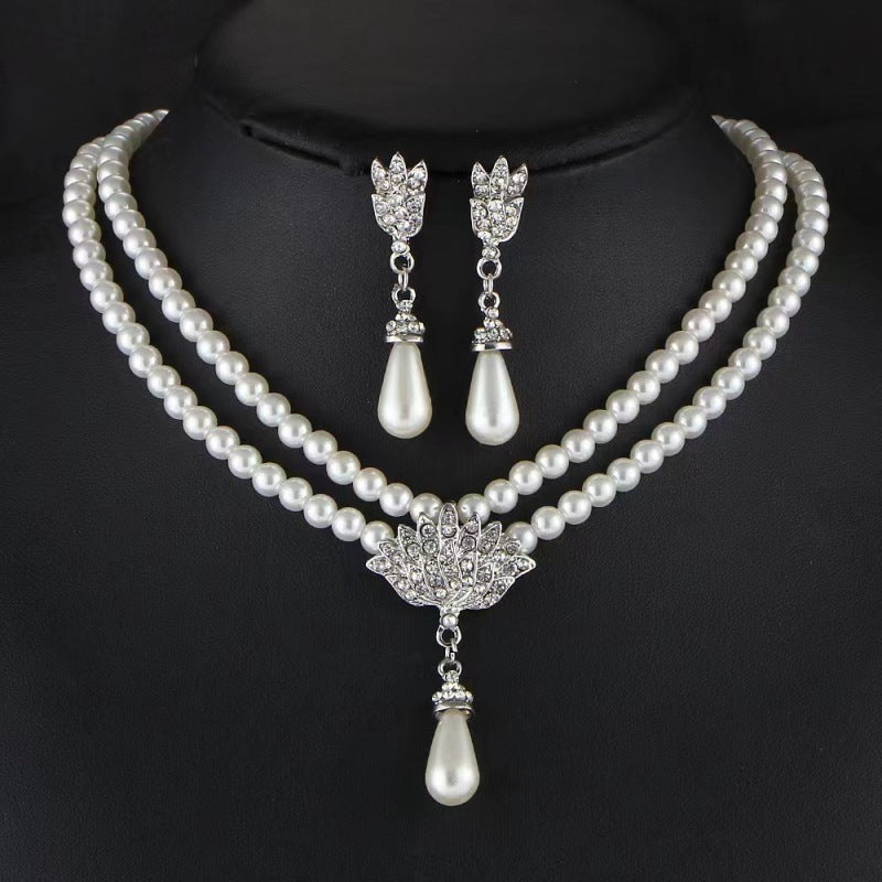 Parure de collier rétro audacieux (style international) pour femme : luxe, cristaux et élégance pour soirées et banquets – Vente directe d'usine