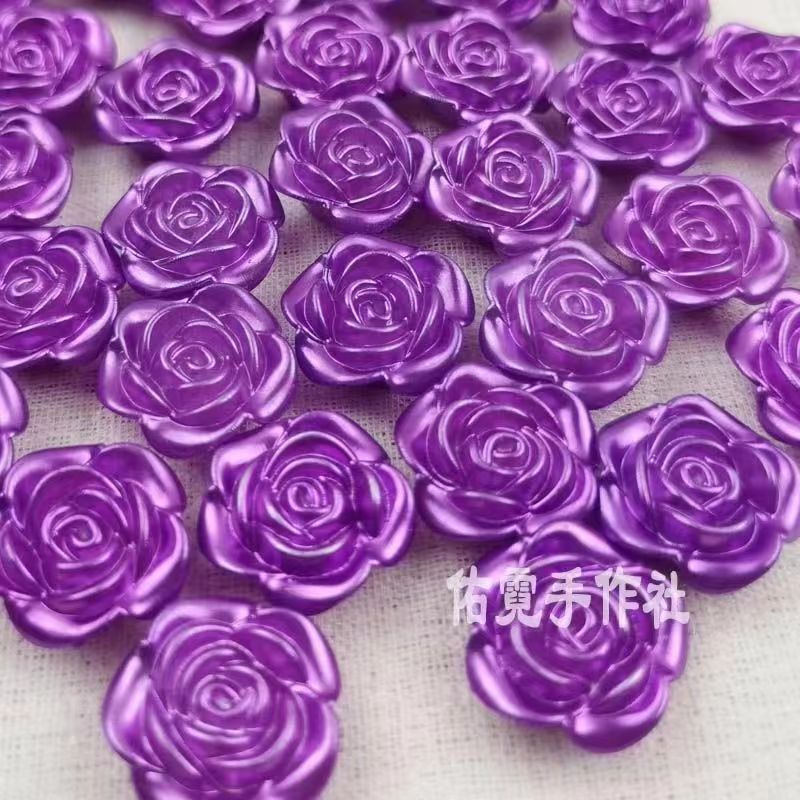 14mm happiness flower material diy handmade beaded abs simulation beads rose petals perforated mobile phone accessories
