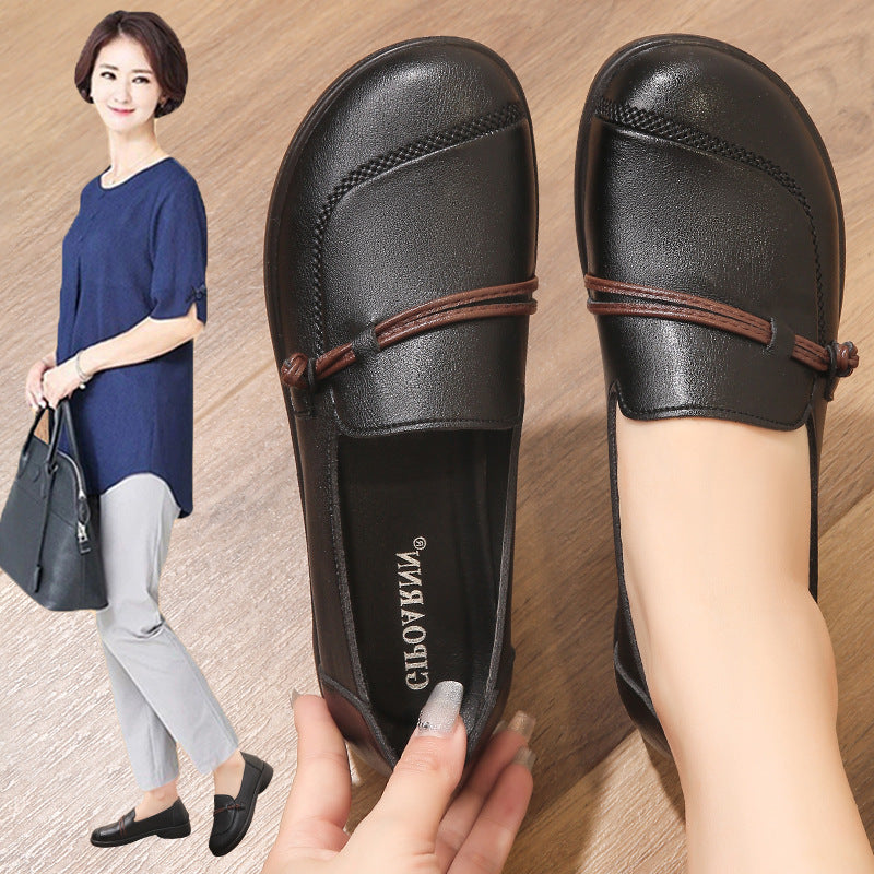 Chaussures pour femmes d'âge mûr et seniors (nouveauté 2026) : semelles souples, cuir confortable et antidérapant, idéales pour le printemps et l'automne