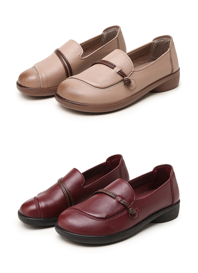 Chaussures pour femmes d'âge mûr et seniors (nouveauté 2026) : semelles souples, cuir confortable et antidérapant, idéales pour le printemps et l'automne
