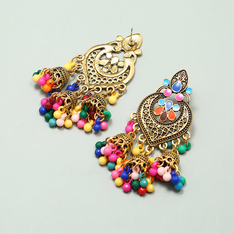 Carefully Selected Cross-Border Jewelry, European and American Fashion Tassel Earrings, Bohemian Alloy Personalized Ear Studs, Earrings, and Ear Accessories for Women
