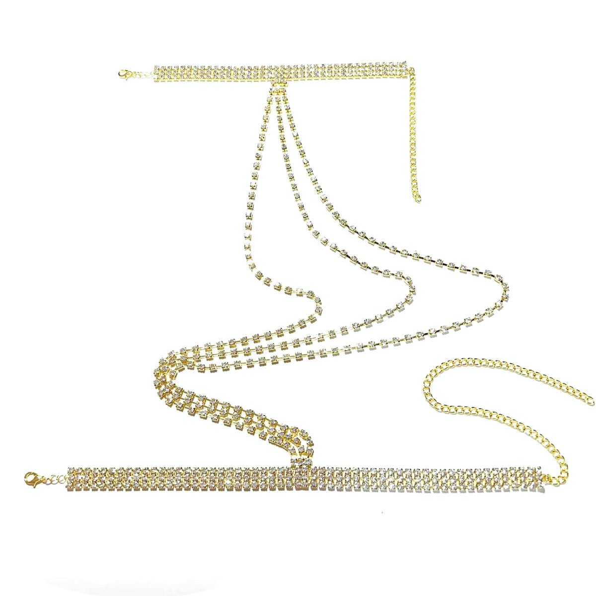 Bracelet multicouche à pampilles pour femme – Style tendance avec strass – Bijou brillant et polyvalent pour soirée