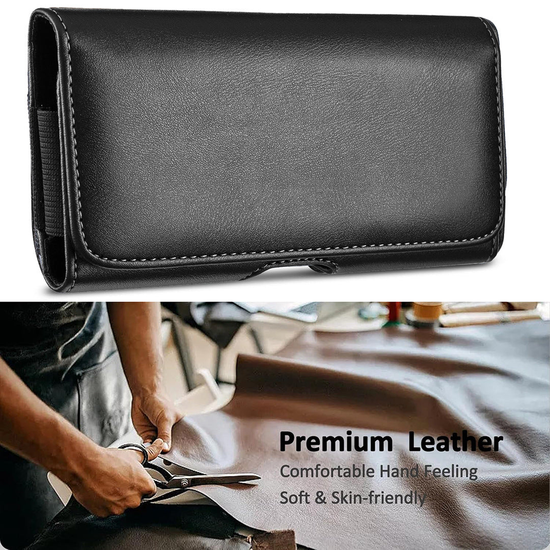 (Bf08 Waist Bag) Faux Leather Mobile Phone Protective Universal Case, Suitable for Men's Belt Clip Holder Pouch Cover