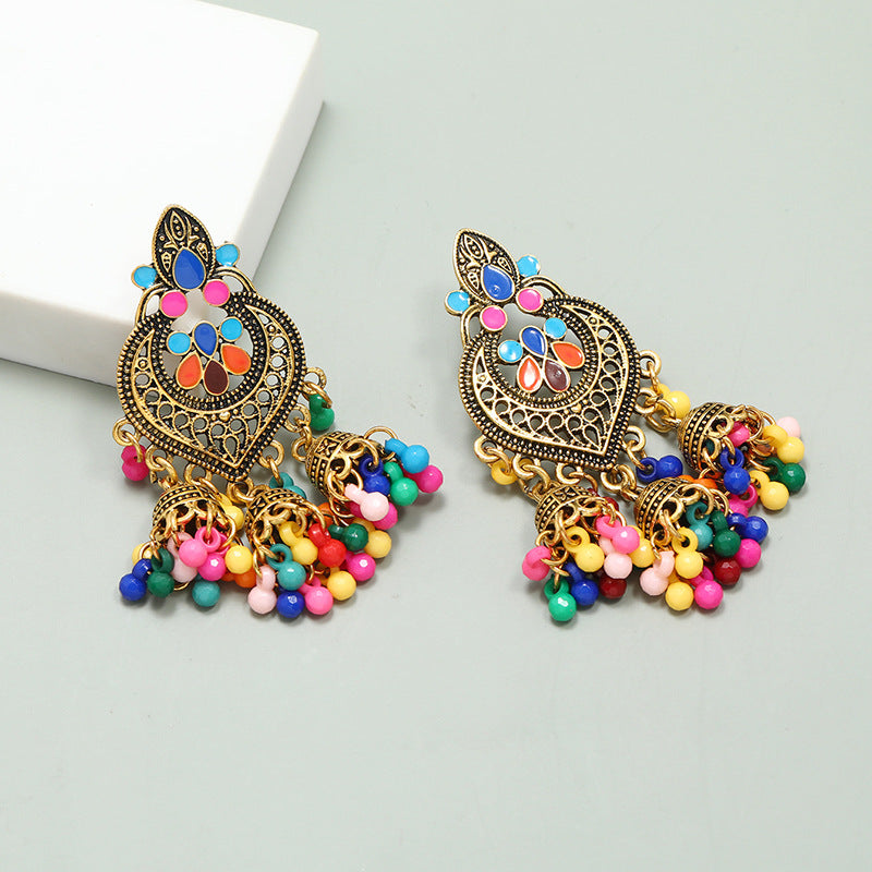 Carefully Selected Cross-Border Jewelry, European and American Fashion Tassel Earrings, Bohemian Alloy Personalized Ear Studs, Earrings, and Ear Accessories for Women
