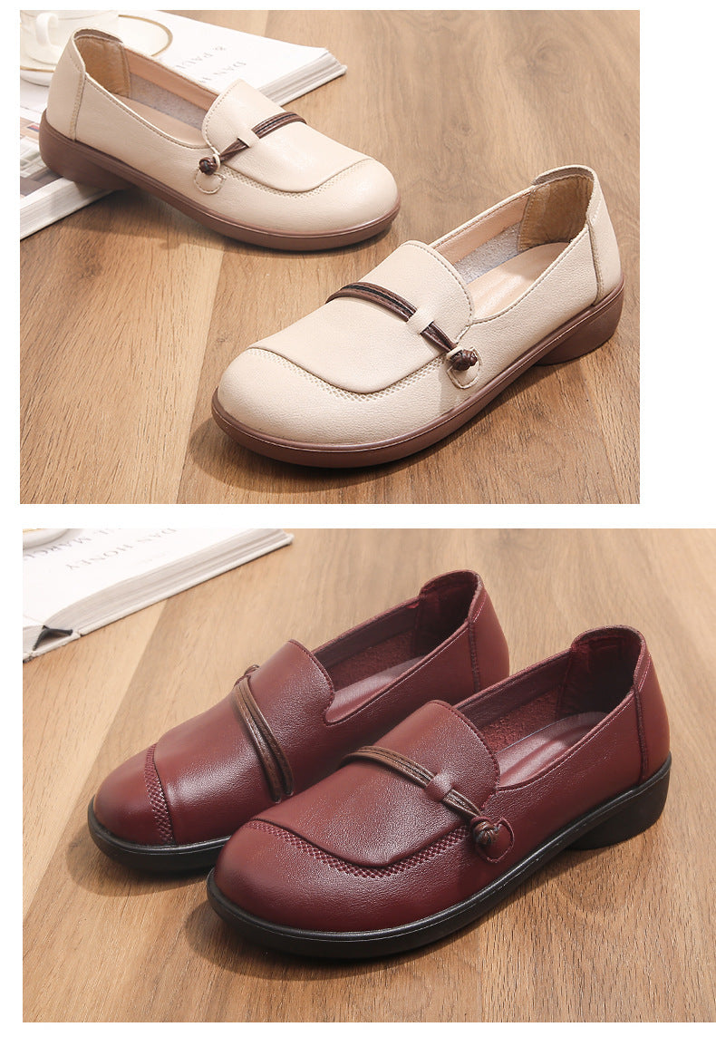 Chaussures pour femmes d'âge mûr et seniors (nouveauté 2026) : semelles souples, cuir confortable et antidérapant, idéales pour le printemps et l'automne
