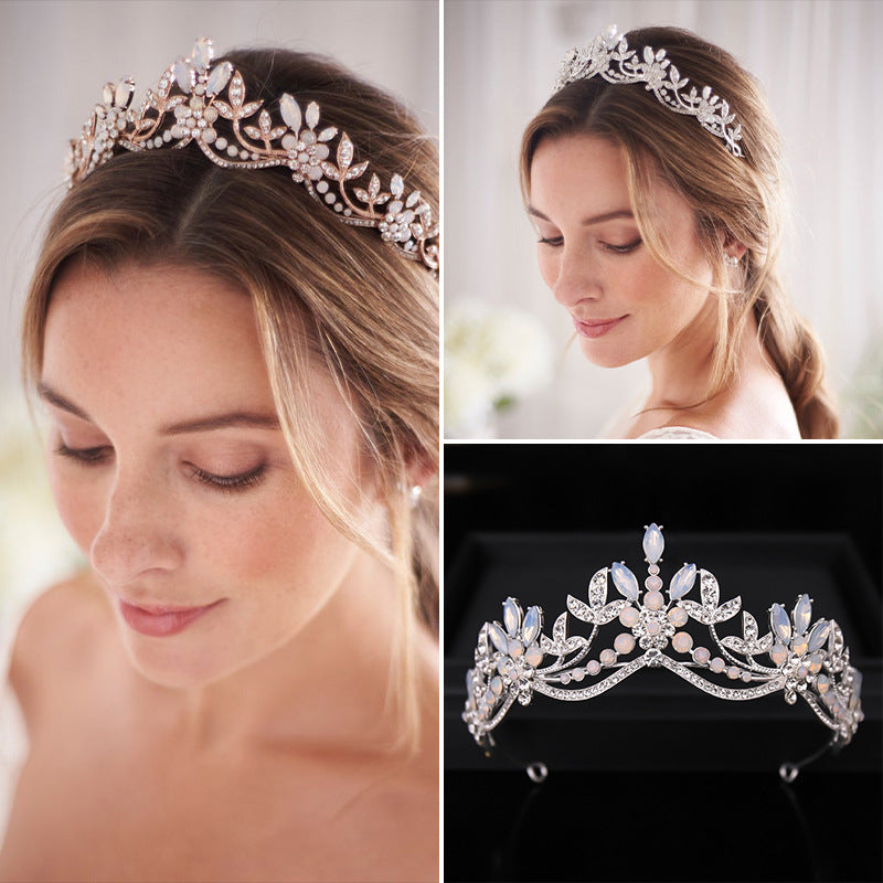 Baroque Crown European and American Hot Selling Crystal Bridal Tiara Crown Wedding Dress Accessories Bridal Jewelry Birthday Crown