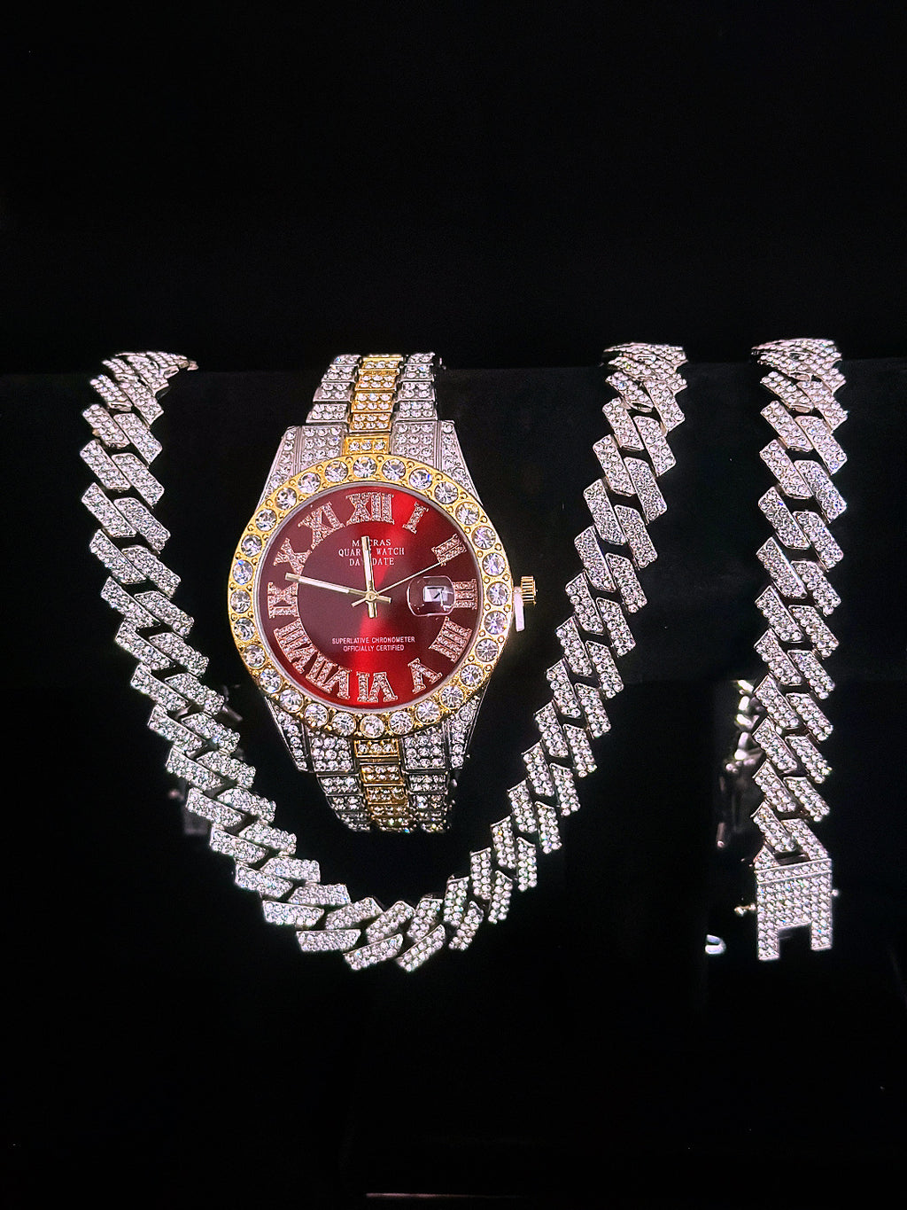 Tiktok Hot-Selling Fashion Casual Men's Watch Full Diamond Watch Men's Factory Price Direct Sale Complete Colors