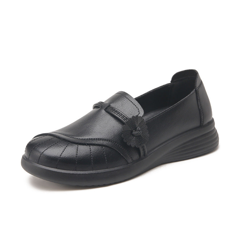 Chaussures en cuir souple pour femmes d'âge mûr et seniors (nouveauté 2026) : confortables, antidérapantes et souples, pour le printemps et l'automne