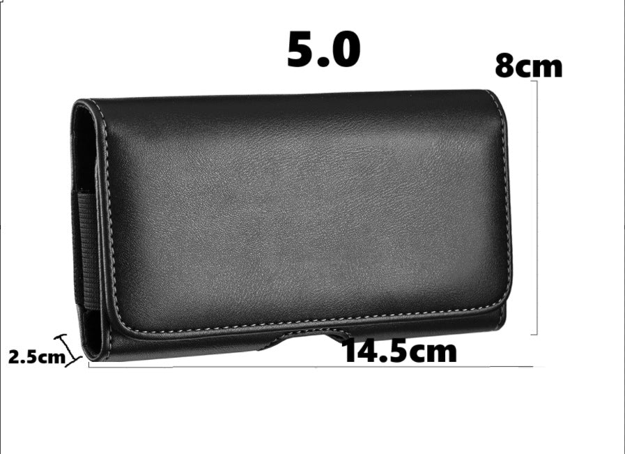 (Bf08 Waist Bag) Faux Leather Mobile Phone Protective Universal Case, Suitable for Men's Belt Clip Holder Pouch Cover