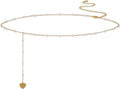 Chaîne de taille sexy et réglable pour femme – Style plage/été avec perles d'imitation et motif cœur – Accessoire polyvalent