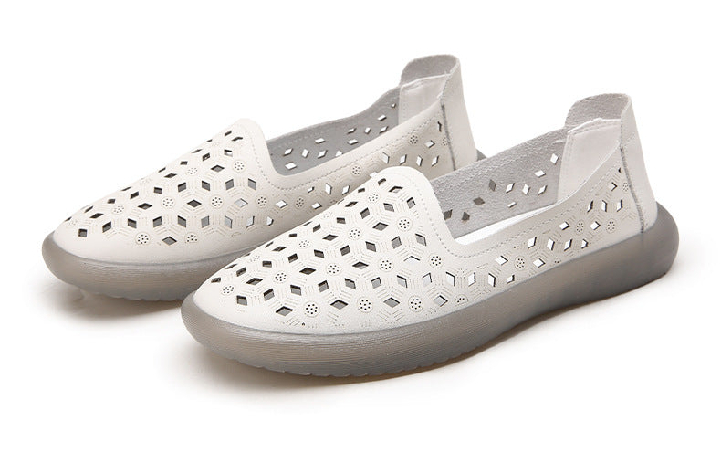 Chaussures pour femmes d'âge mûr et seniors : cuir respirant pour l'été, semelles souples anti-fatigue, incluant sandales et sabots antidérapants