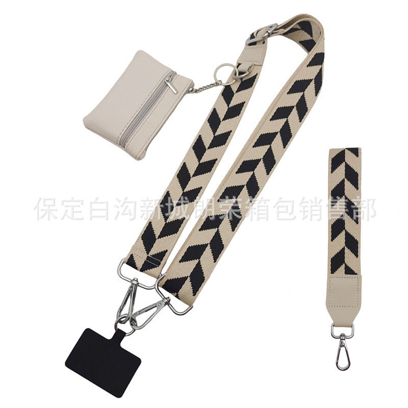 Cross-border hot-selling mobile phone strap with change small bag detachable extended bag with adjustable replacement bag strap wholesale