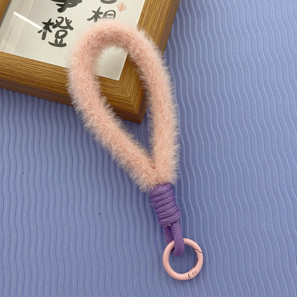 2024 New Stuffed Mobile Phone Lanyard Wrist Strap Multi-Color Short Imitation Mink Mobile Phone Case Lanyard Mobile Phone Chain