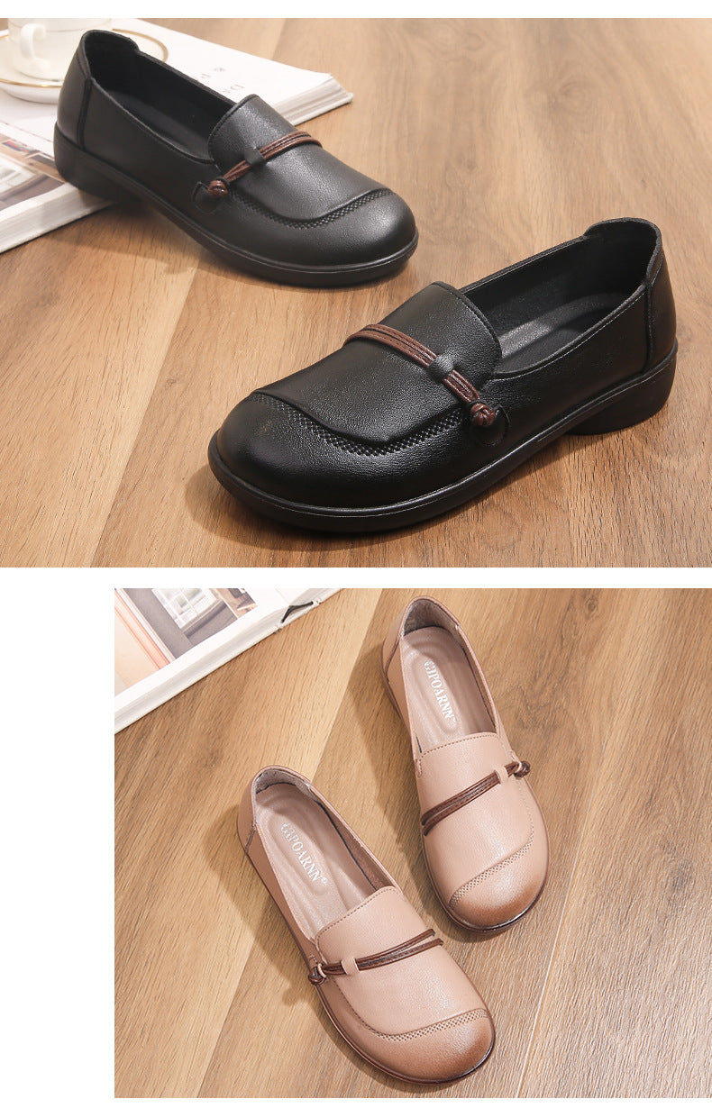 Chaussures pour femmes d'âge mûr et seniors (nouveauté 2026) : semelles souples, cuir confortable et antidérapant, idéales pour le printemps et l'automne