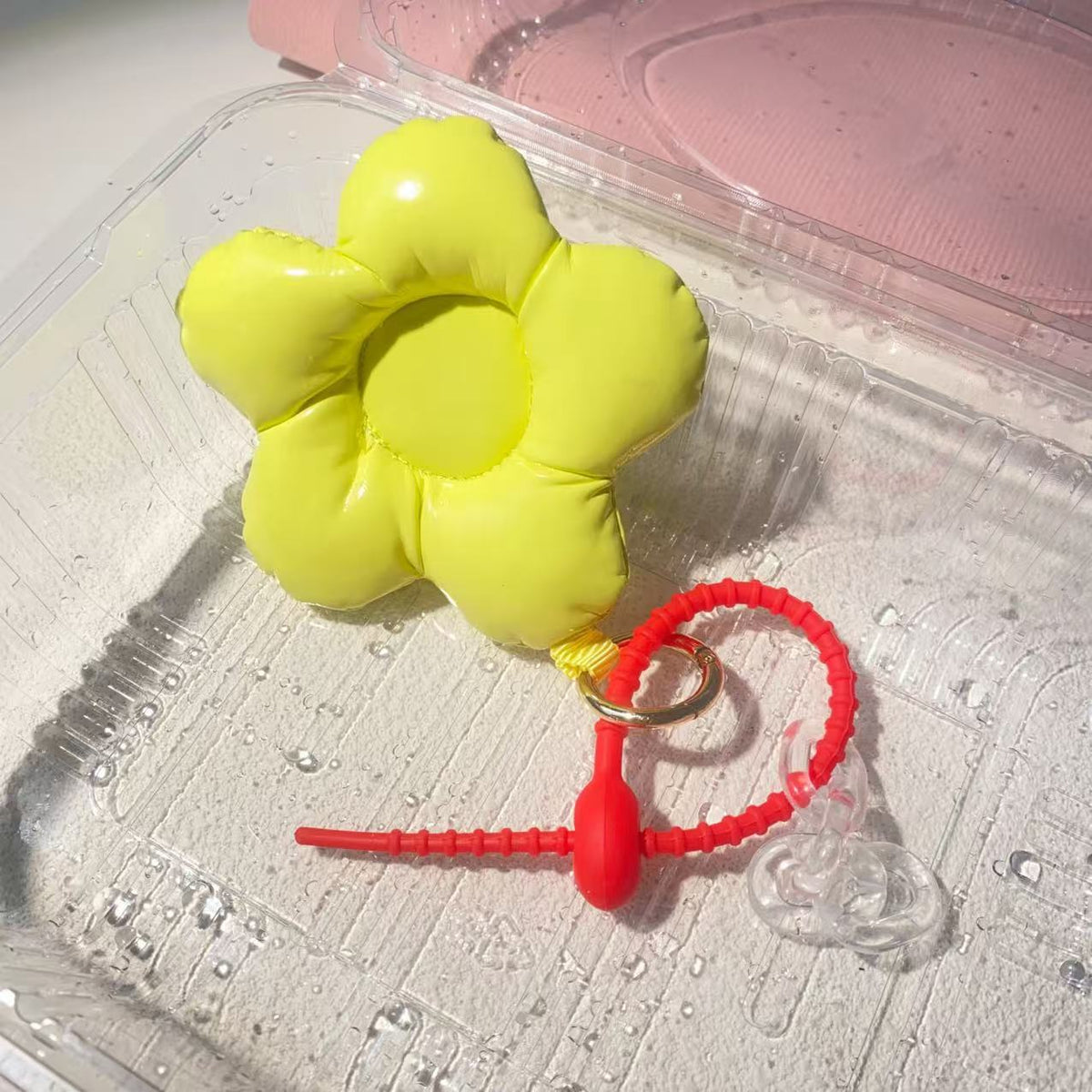 Creative Leather Gloss Cotton Flower Pendant Phone Case Accessories Fun Keychain Girl Decoration Bag Hanging